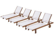 Sdraio in legno esotico "Saïgon" - Maple - Ecru - Set di 4