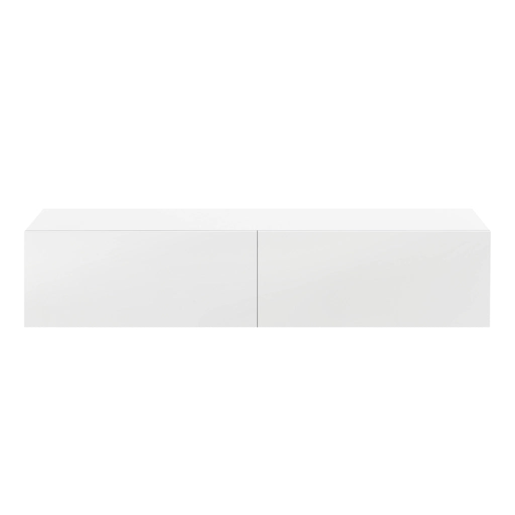 Mobile Pensile Porta TV Evaton da Parete 140 x 33 x 30 cm - Bianco Lucido [en.casa]
