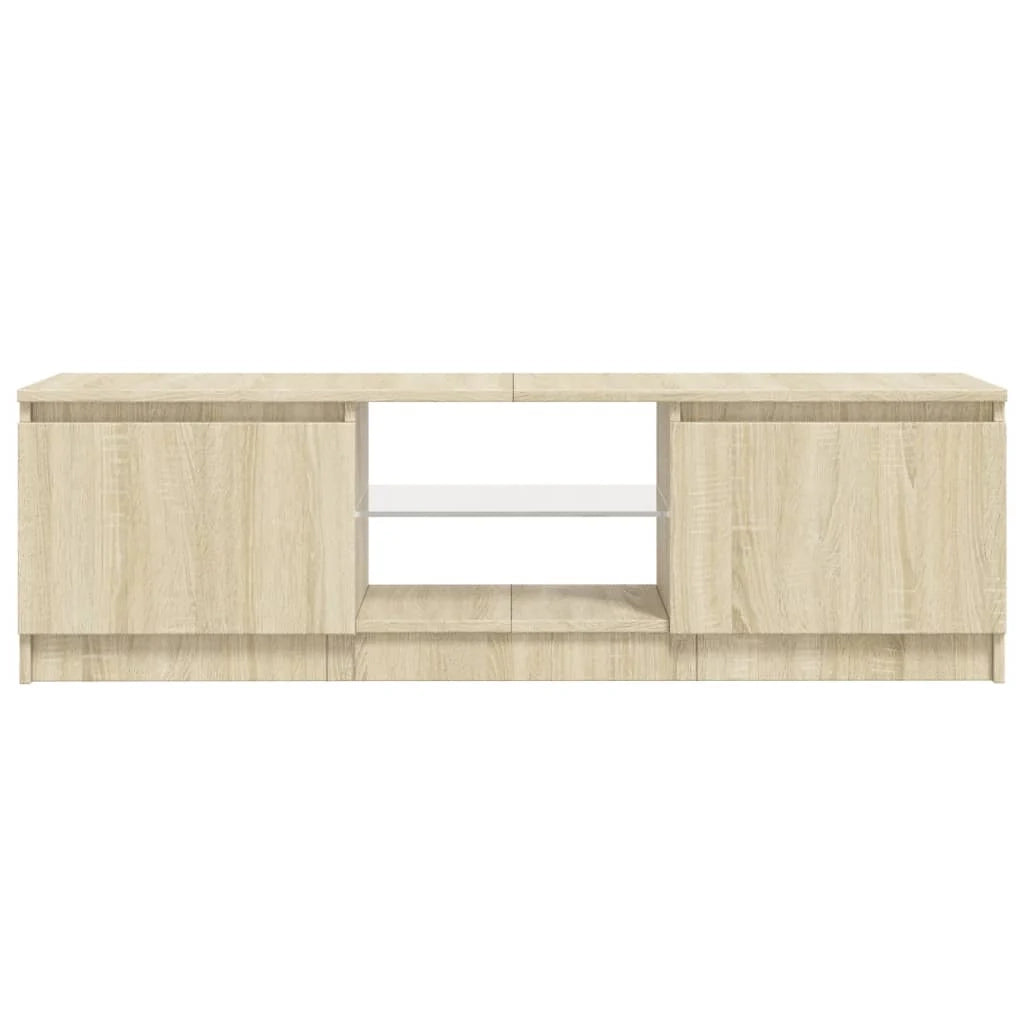 Mobile TV multimediale mensola TV credenza mobile TV per sala da pranzo soggiorno camera da letto con luci LED rovere Sonoma 120 x 30 x 35,5 cm marrone 02_0026754