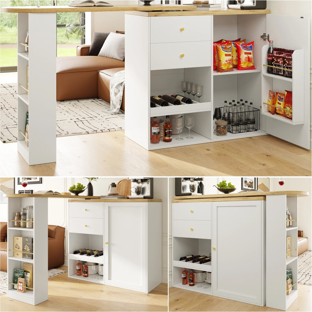 ARMADIO MODULARE Girevole 105x39x102 cm MDF Bianco con 4 cassetti