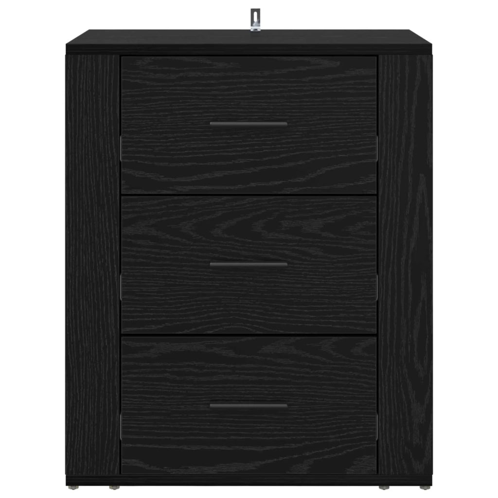 Armadio da Notte Rovere Nero 35 x 50 x 60 cm Legno multistrato