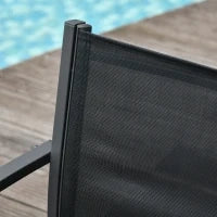 Salotto da Esterno, Set 4 Pezzi con 1 Tavolino, 2 Sedie da Giardino e 1 Panca in Metallo, Nero
