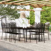 Set da Pranzo per Giardino 9 pz con Cuscini Nero cod mxl 48774