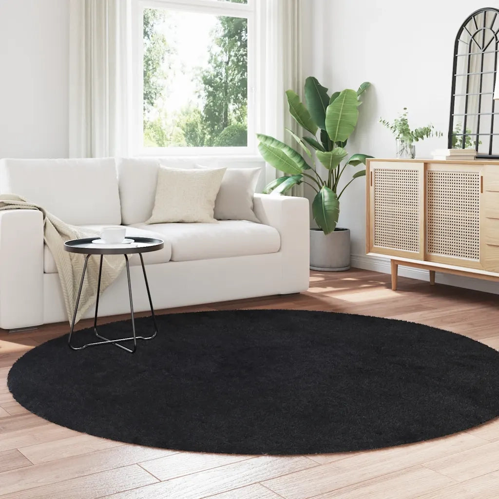 Tappeto del soggiorno | Tappeto Shaggy a Pelo Lungo NAVARRA Nero 200x200 cm poliestere