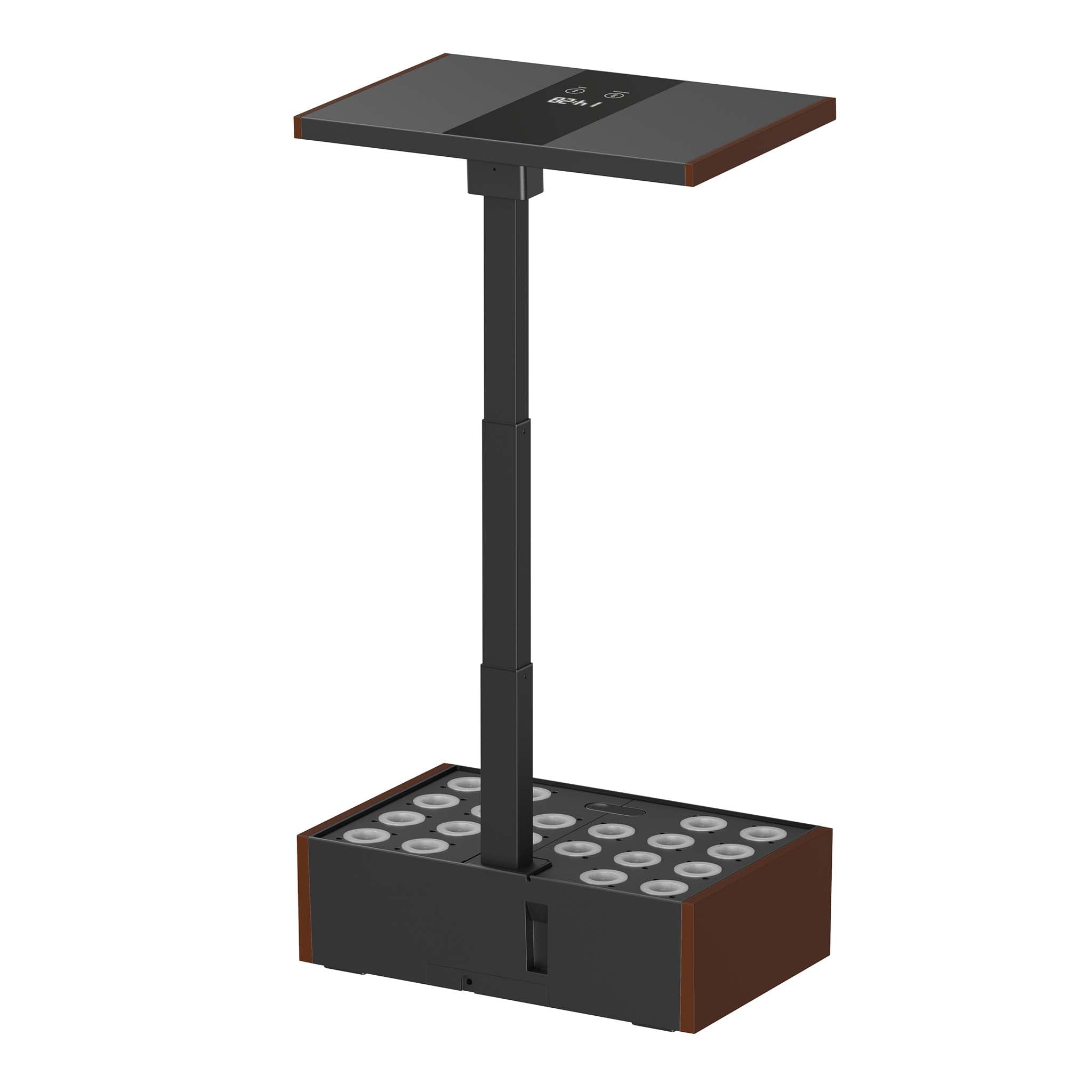 Serra idroponica, set per coltivazione idroponica in casa, con pannello di controllo e LED, serbatoio acqua 9,8 l, altezza regolabile, marrone