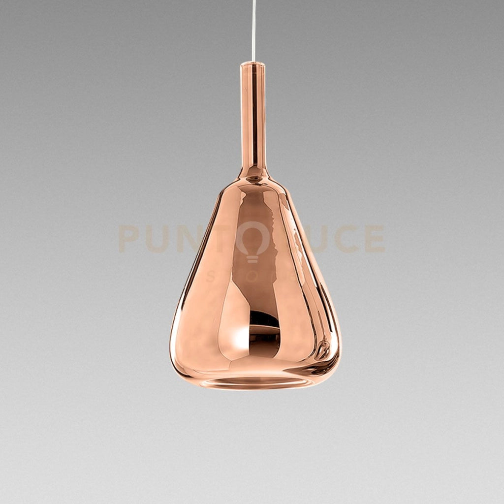 OFELIA S/11 - VETRO RAME SPECCHIATO E PORTALAMPADA BIANCO 1 LUCE ATTACCO E27 CAVO TRASPARENTE SENZA BASE DI ATTACCO D.20CM H.38,2CM