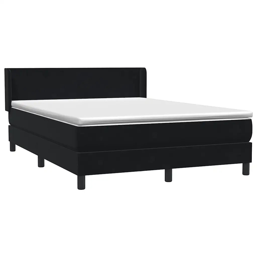 Giroletto a Molle con Materasso Nero 160x210 cm in Velluto 3317951