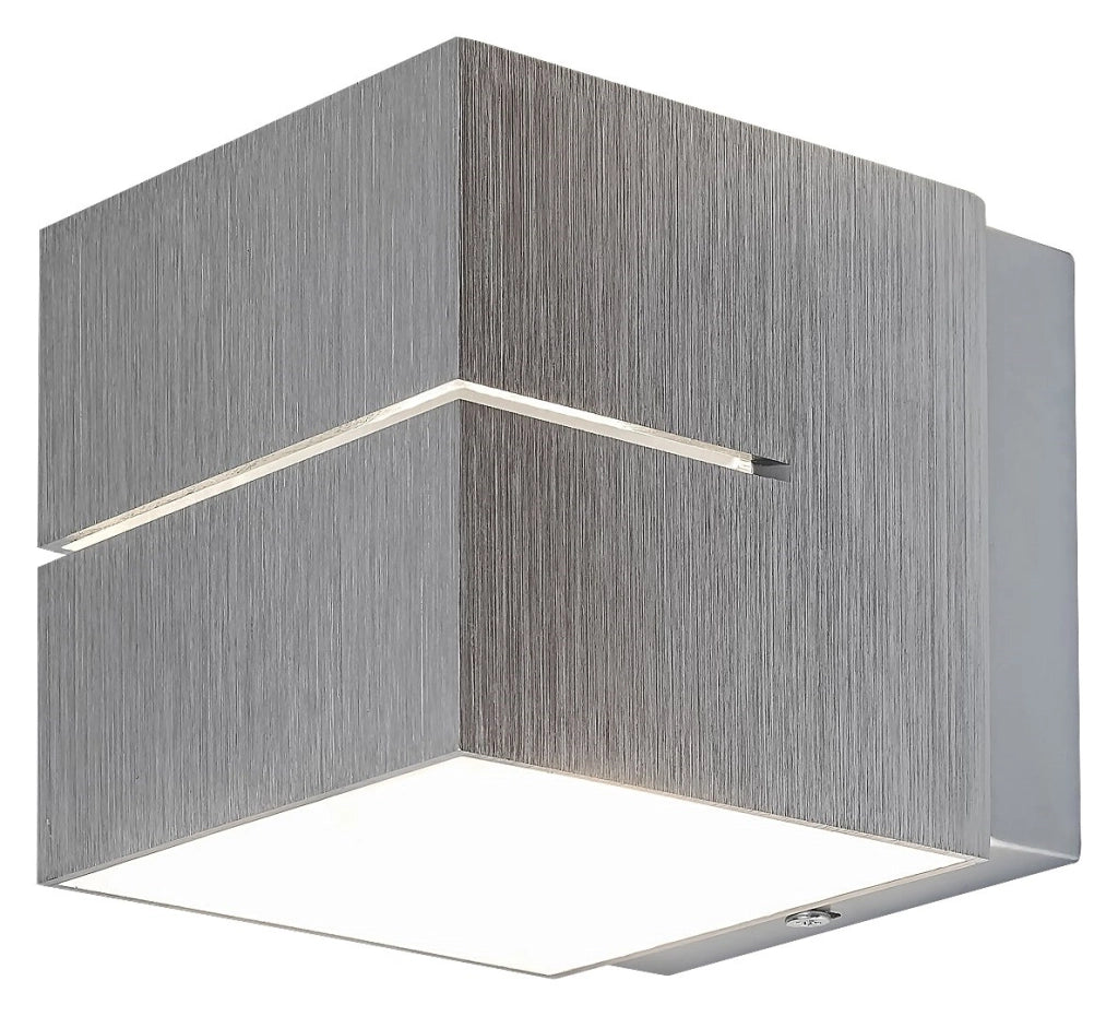 Applique moderna cubo G9 alluminio spazzolato Kaunas Rabalux