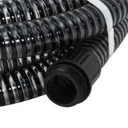 Tubo di Aspirazione con Raccordi in Ottone Nero 1,1" 15 m PVC 151065