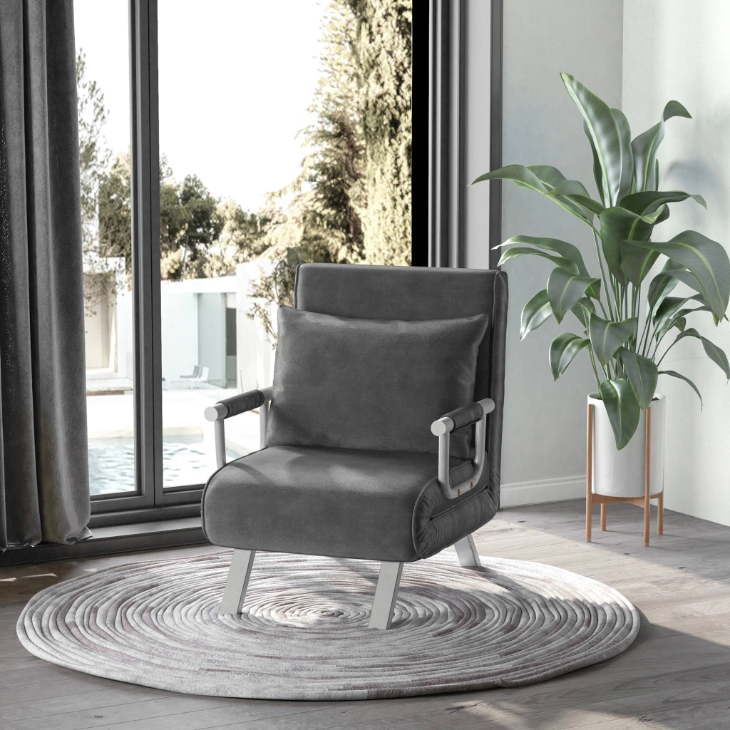 Poltrona Relax Sedia a Sdraio Letto per Ospiti ¨C zephmum ¨C Grigio 65x69x80 cm
