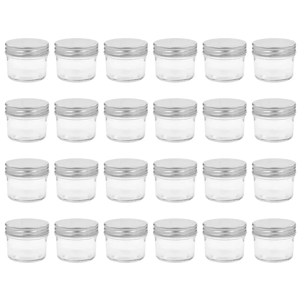 Vasi per Marmellata in Vetro Coperchio Argento 24 pz 110 ml CFW2529505