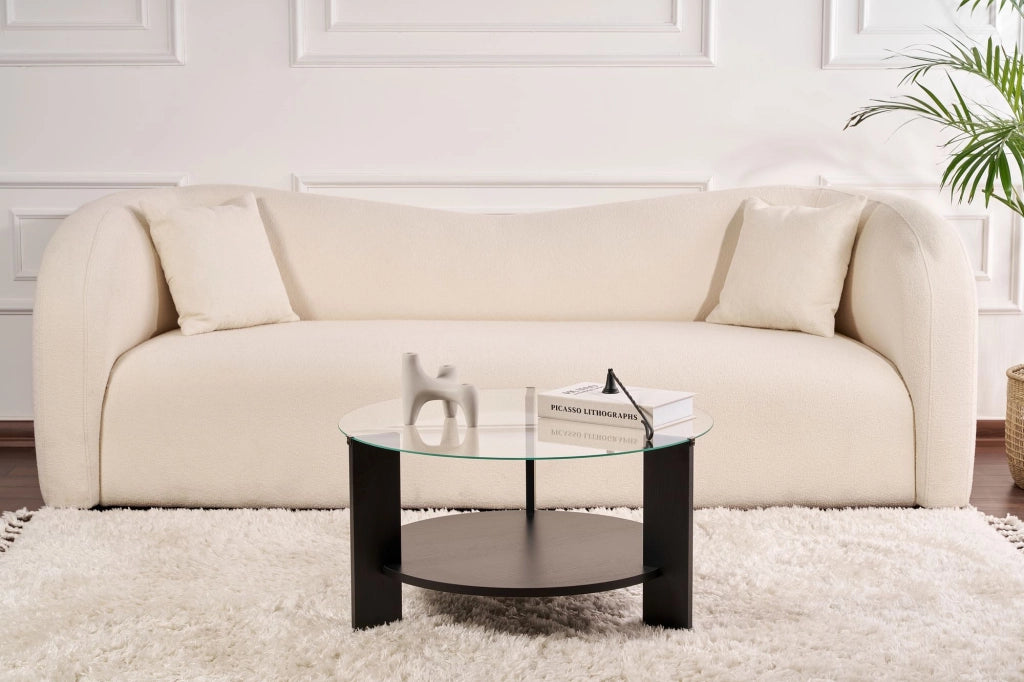 Tavolo basso in legno "Clara" - 75 x 75 x 40 cm - Bois Noir Trasparente