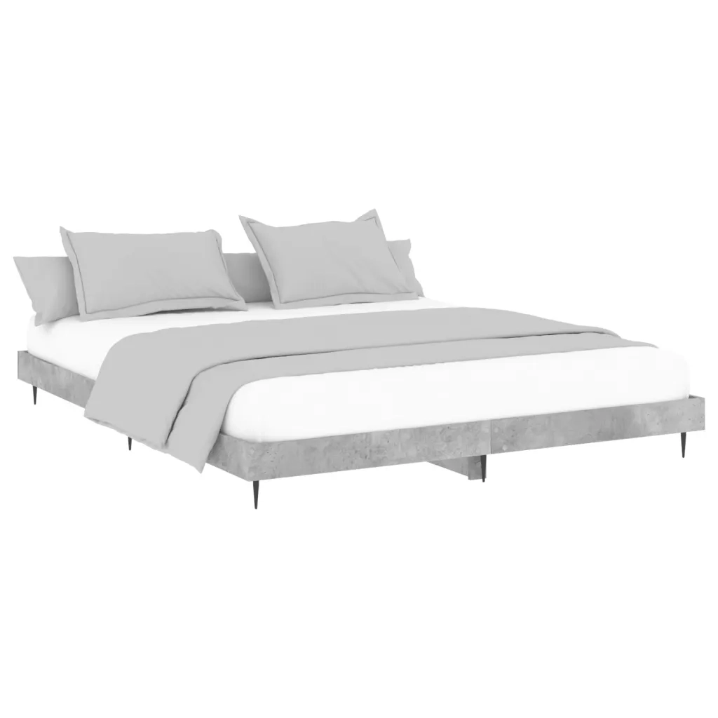 Giroletto-Struttura Letto Grigio Cemento 160x200 cm in Legno Multistrato 785827
