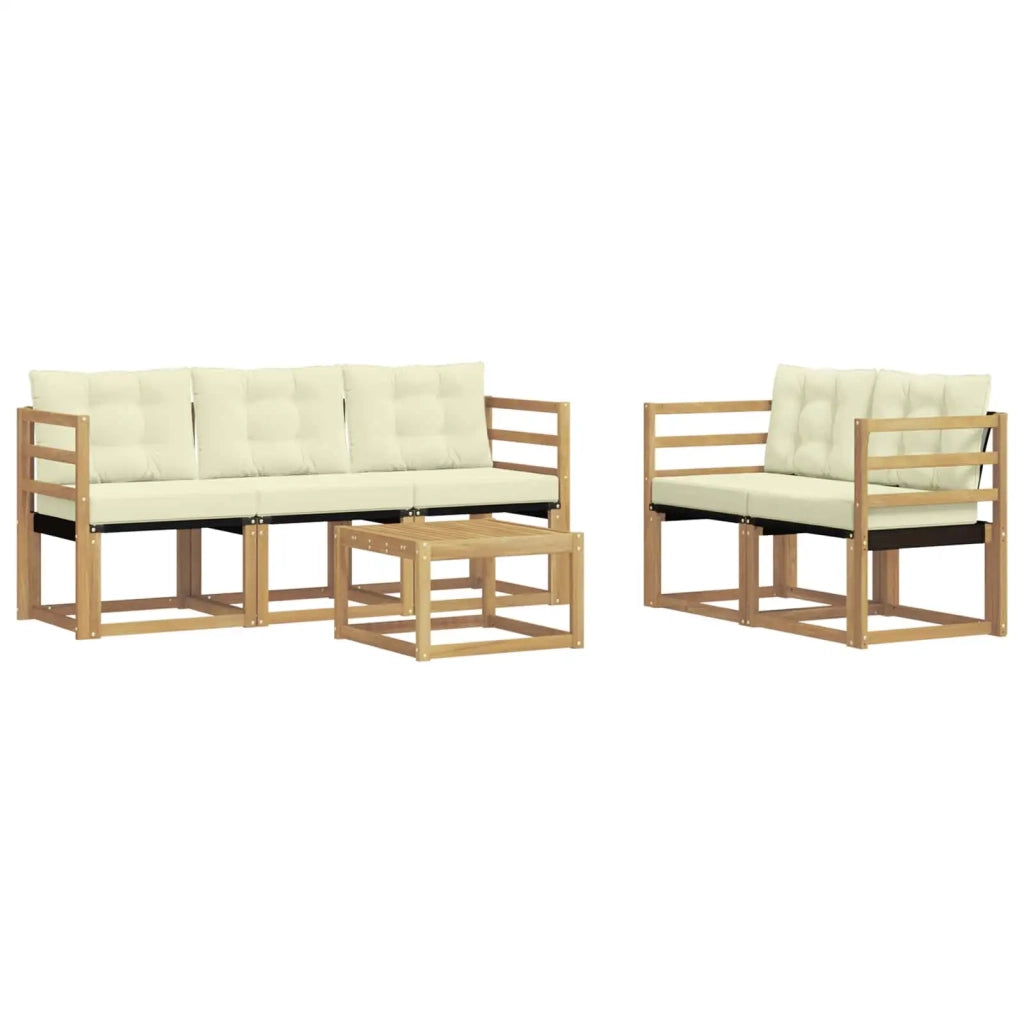 Set di divani da esterno 6 pz Bianco e Crema 3389200