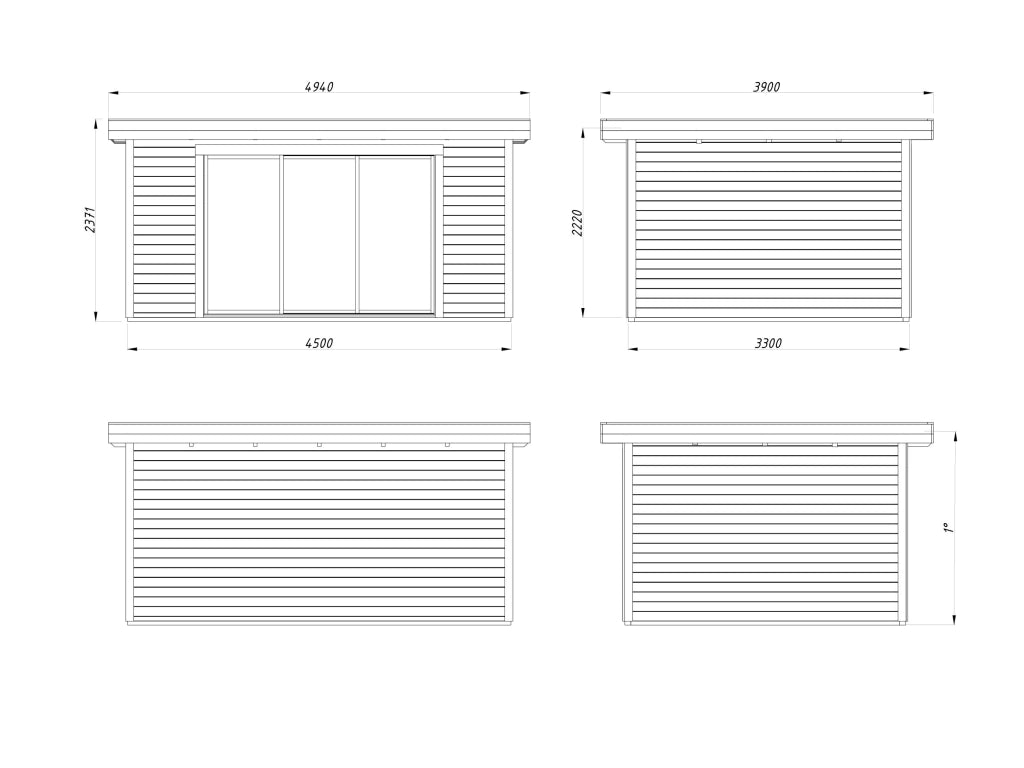 Casetta in legno non trattato Lydia C 450X330