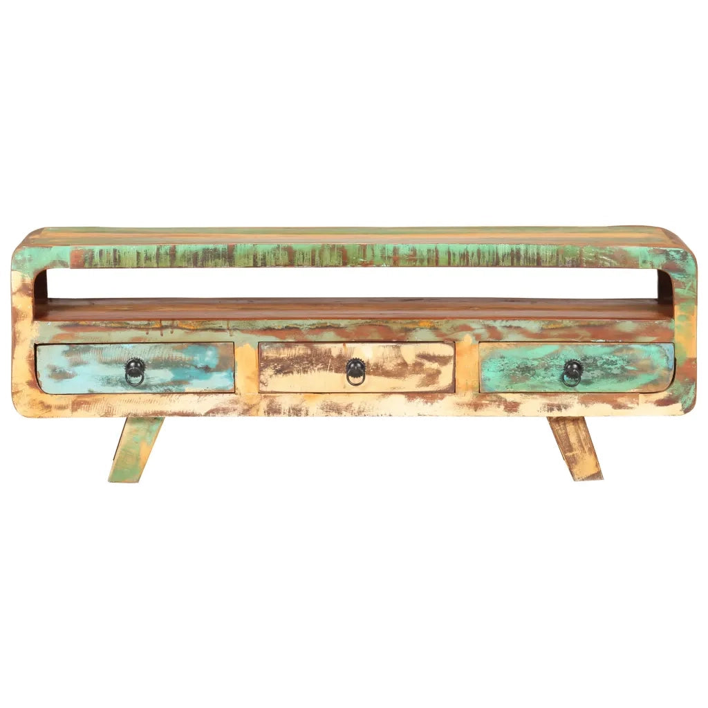 Mobile Porta TV 117x30x41 cm in Legno Massello di Recupero cod mxl 19300