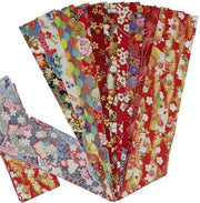 Stoffa in Telaio Giapponese - 10 Pezzi - Disegno Orologio - 7,5 x 100 cm - Per Cucire/Quilting - 100% Cotone - Totale 0,8 m² - Stoffa per Cucito