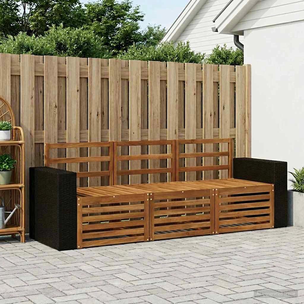 Set divani 3 pz Legno di Acacia Massello 3383970