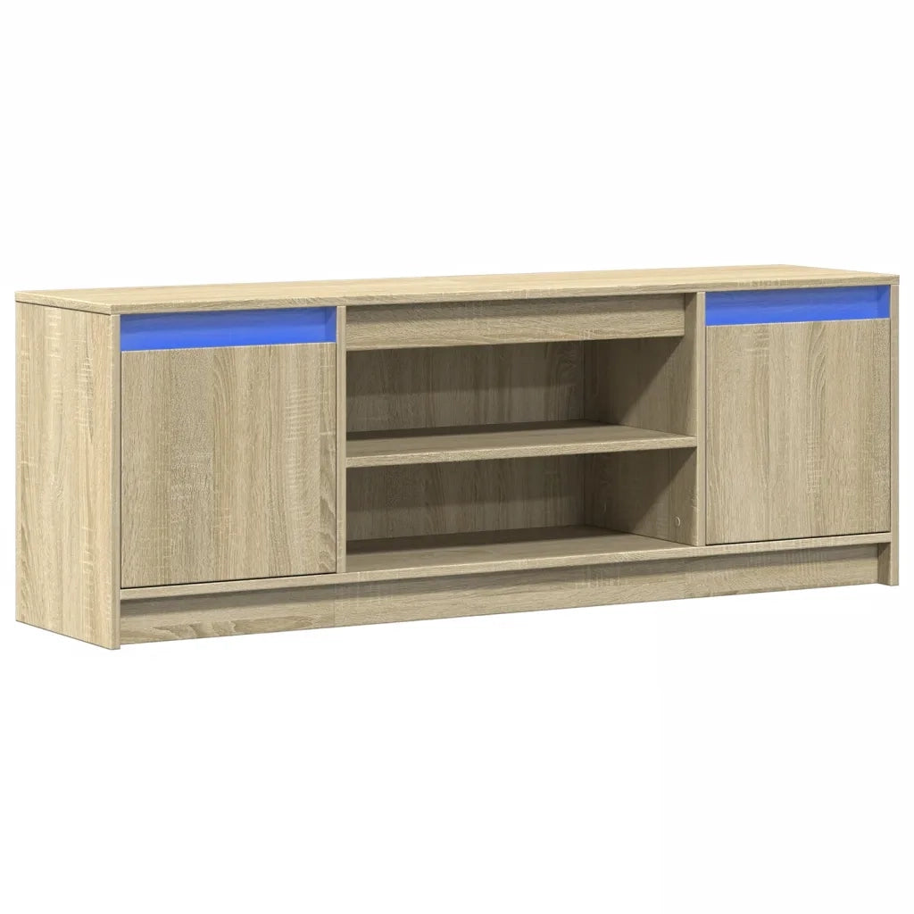 Mobile Porta TV con LED-Mobile per TV-Credenza TV Rovere Sonoma 139,5x34x50 cm Truciolato