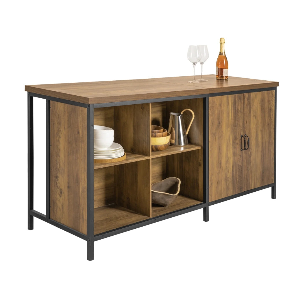 Isola cucina Mobile da cucina autoportante Credenza Tavolo da bar design industriale 170x60x89cm KNL01-F