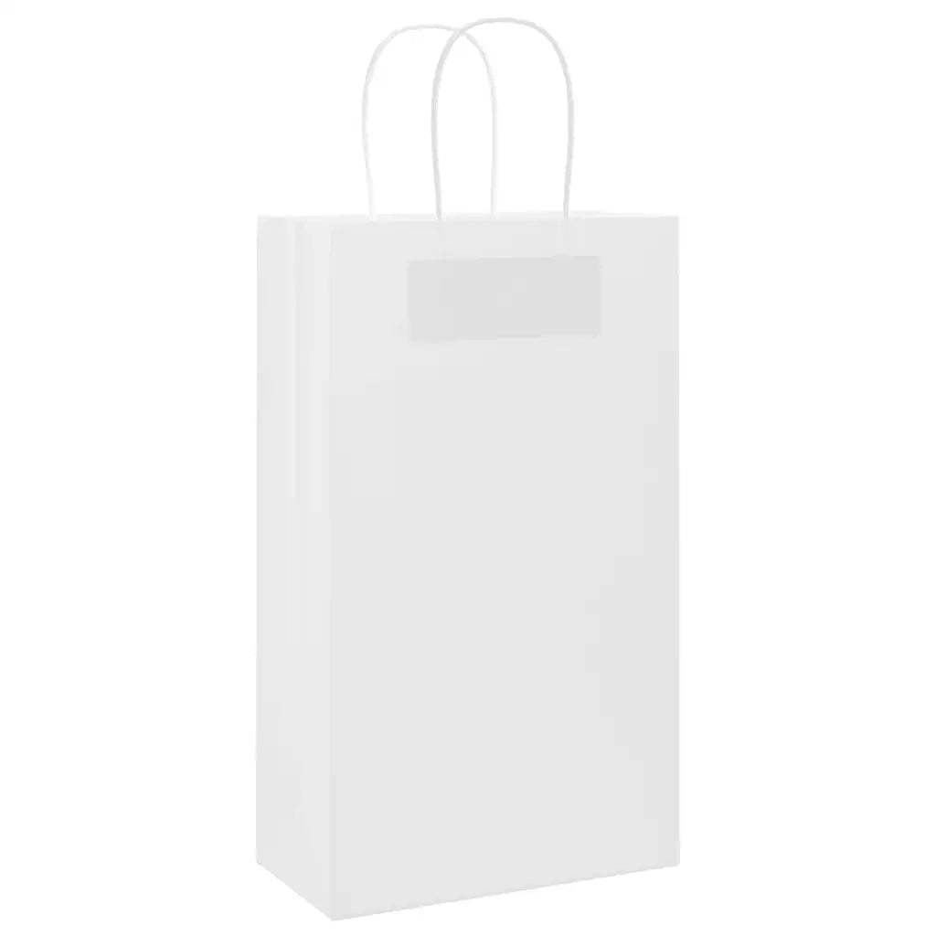 Sacchetti di Carta 50 pz con Manici Bianchi 21x11x36 cm