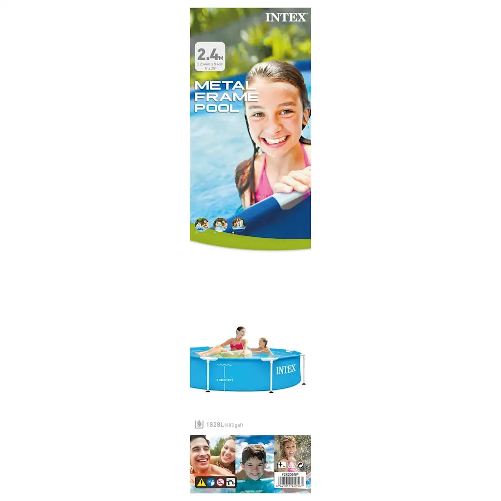 INTEX Piscina con Telaio in Metallo Metal Frame 244x51 cm 3202884
