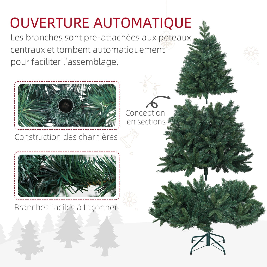 Albero di Natale Artificiale 180 cm ¨C zephmum ¨C Verde, Acciaio, 1061 rami