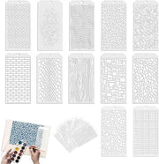 Set di stencil gelastrati per pittura, set riutilizzabile da 12 pezzi, dimensioni 22 x 11 cm.