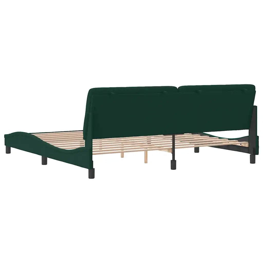 Giroletto senza Materasso Verde Scuro 200x200 cm in Velluto
