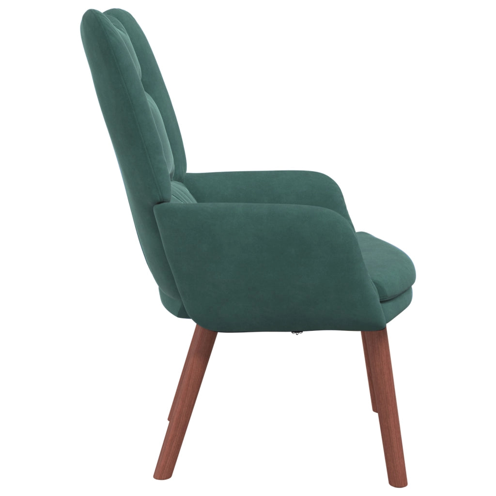 Poltrona Rilassante Verde Scuro in Velluto
