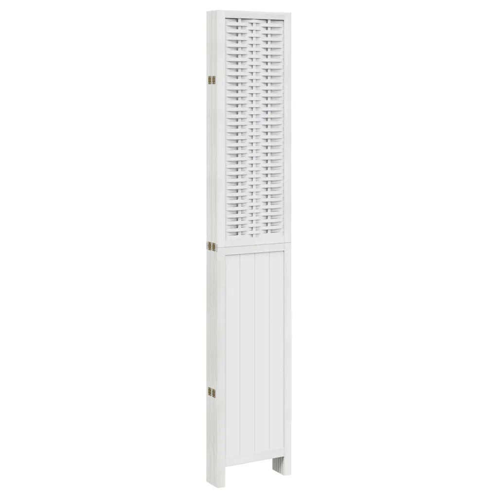 Divisorio Ambienti 6Pannelli Bianco Legno Massello di Paulownia