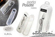 Contenitore Astuccio Portaposate in Plastica Trasparente 24 x 6 x 5 cm