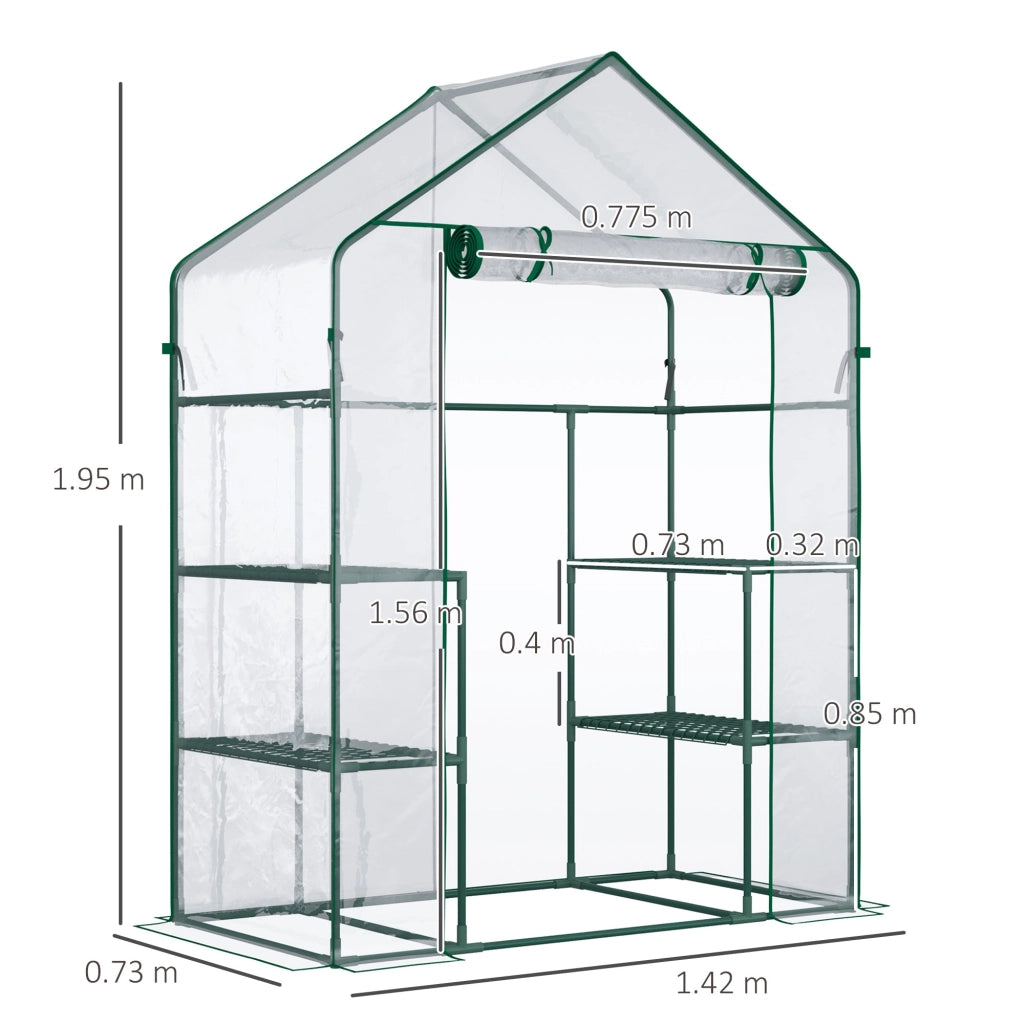 Serra da Giardino 142x73x195 cm Impermeabile e Anti UV Verde
