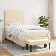Giroletto a Molle con Materasso Crema 100x200 cm in Tessuto