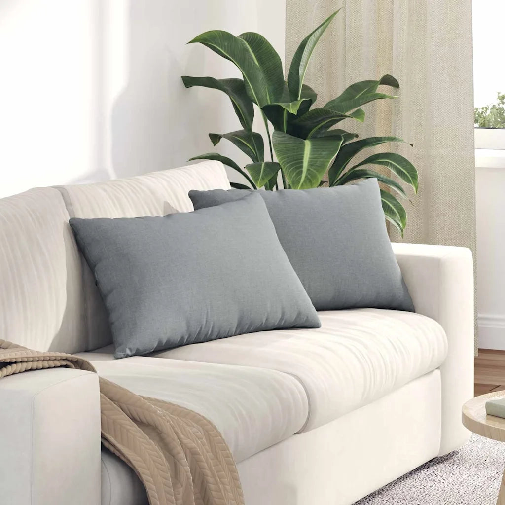 Cuscini da Divano 2 pz-Set di 2 Cuscini per Sofa Grigio chiaro 60 x 40 cm Tessuto 220300