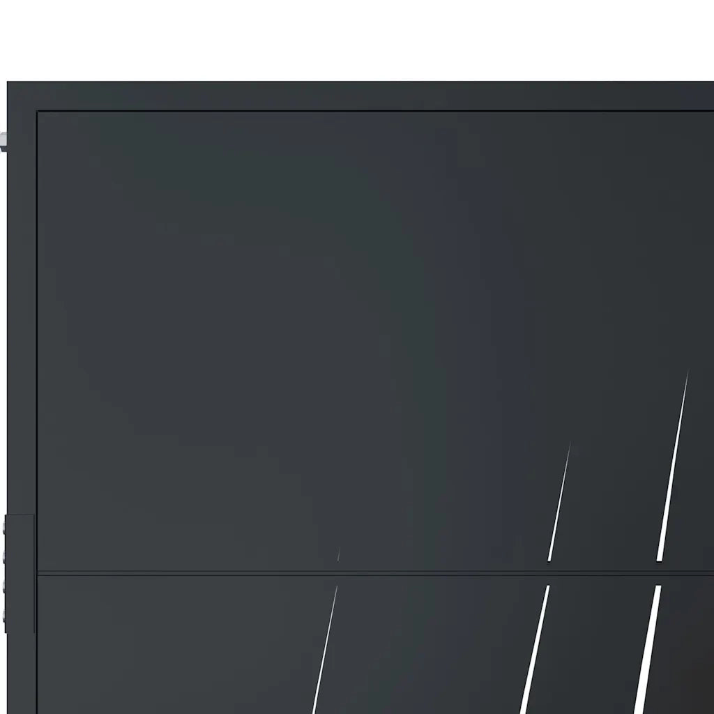 Cancello da giardino antracite 100x175 cm in acciaio design erba 153170