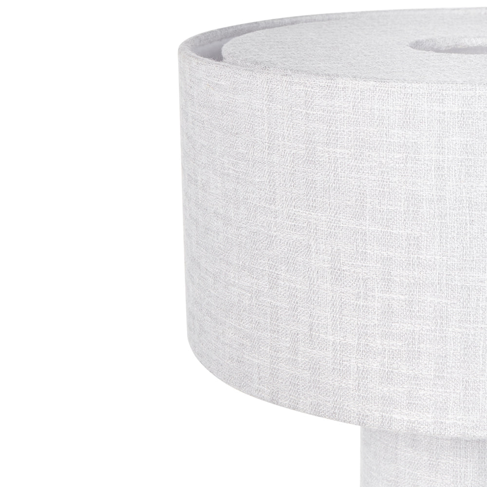 Lampada da tavolo da comodino Grigio Base in cotone e lino Tessuto Paralume a tamburo 30 cm Stile moderno Soggiorno Camera da letto