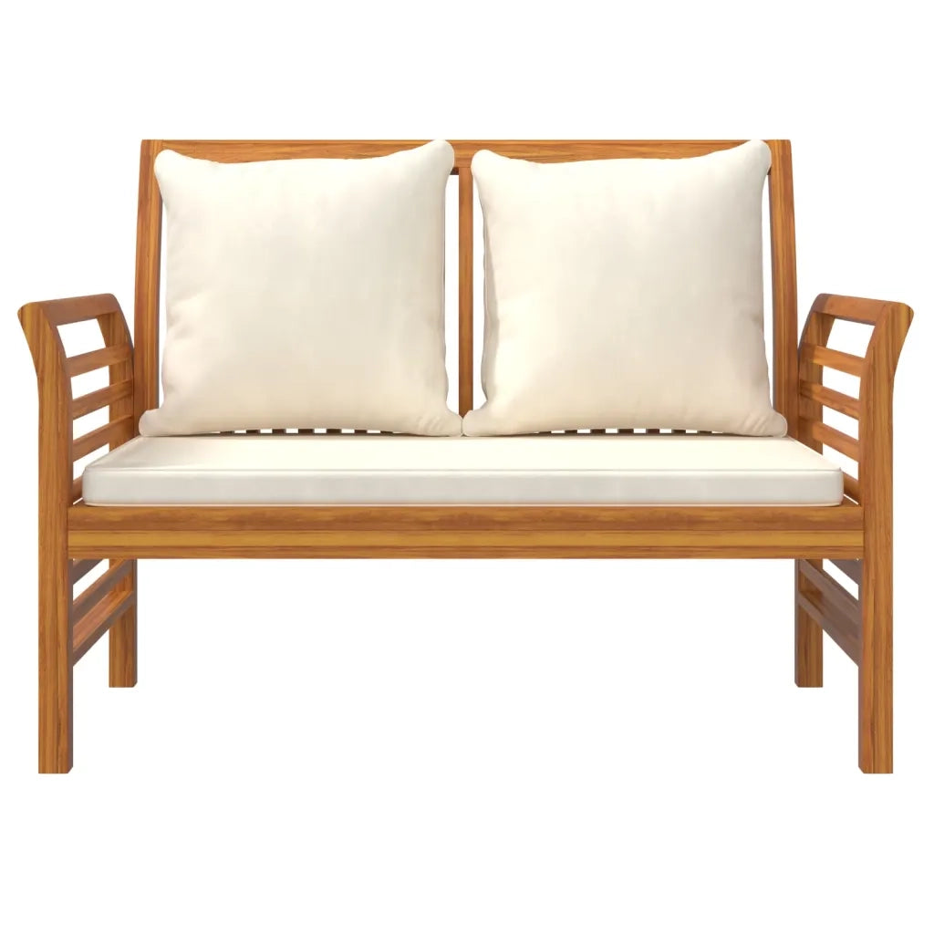 Set Salotto da Giardino 4pz con Cuscini Legno Massello Acacia