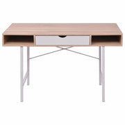 Scrivania da ufficio tavolo da lavoro scrivania per computer con 1 cassetto rovere e bianco 0502072