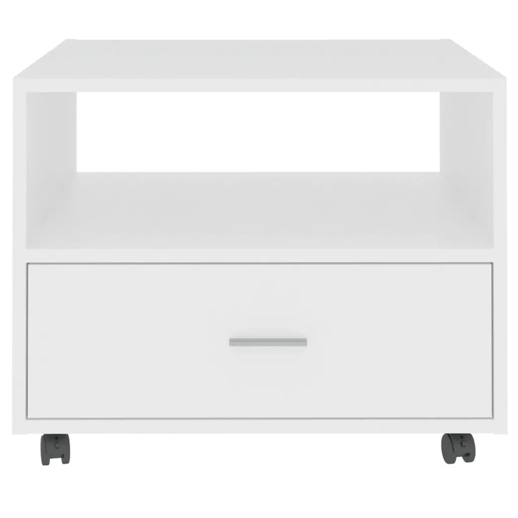 Tavolino da Salotto Bianco 55x55x40 cm in Legno Multistrato 810926