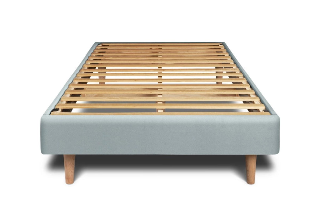 Letto 90x200 cm con testata imbottita - Tessuto velluto