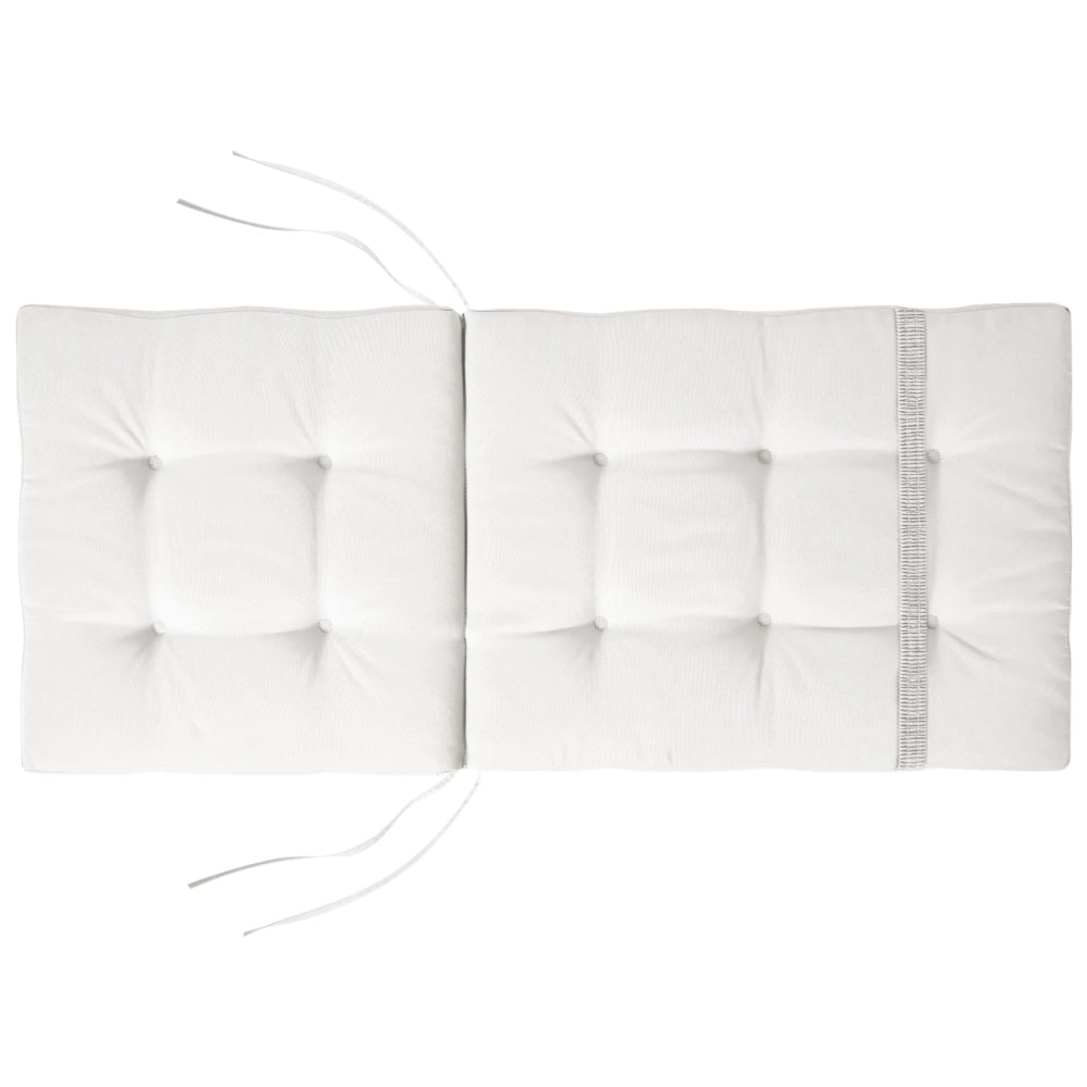 Set di 8 cuscini per sedute e schienale da esterno con lacci bianco stile elegante giardino