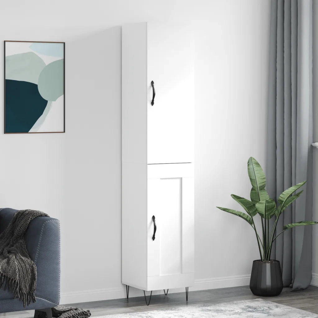 Credenza | Madia | Buffet da pranzo | Armadio da pranzo Bianca 34,5x34x180 cm in Legno Multistrato