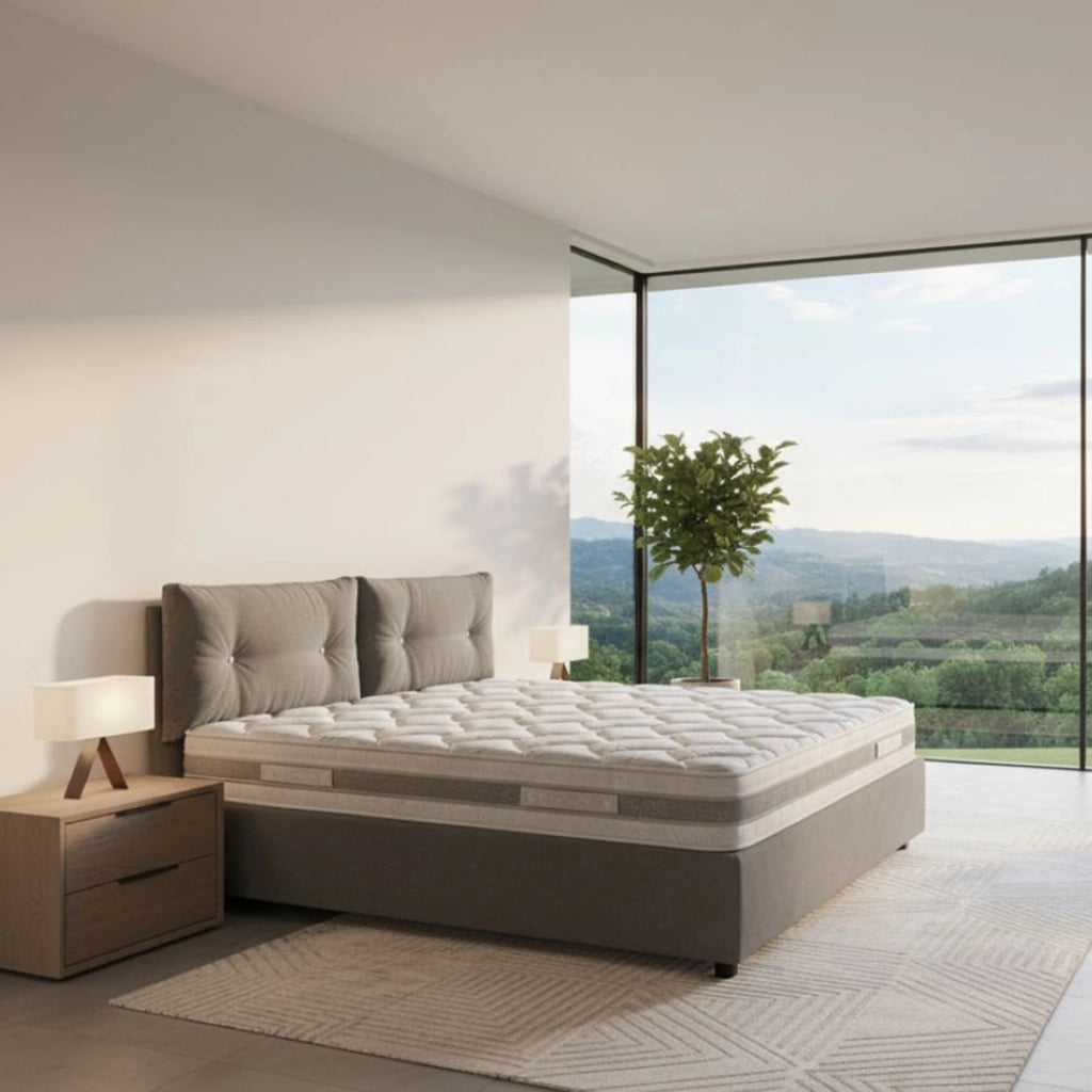 Letto Matrimoniale Calcite, Letto Matrimoniale Materasso Incluso Made in Italy, Grigio