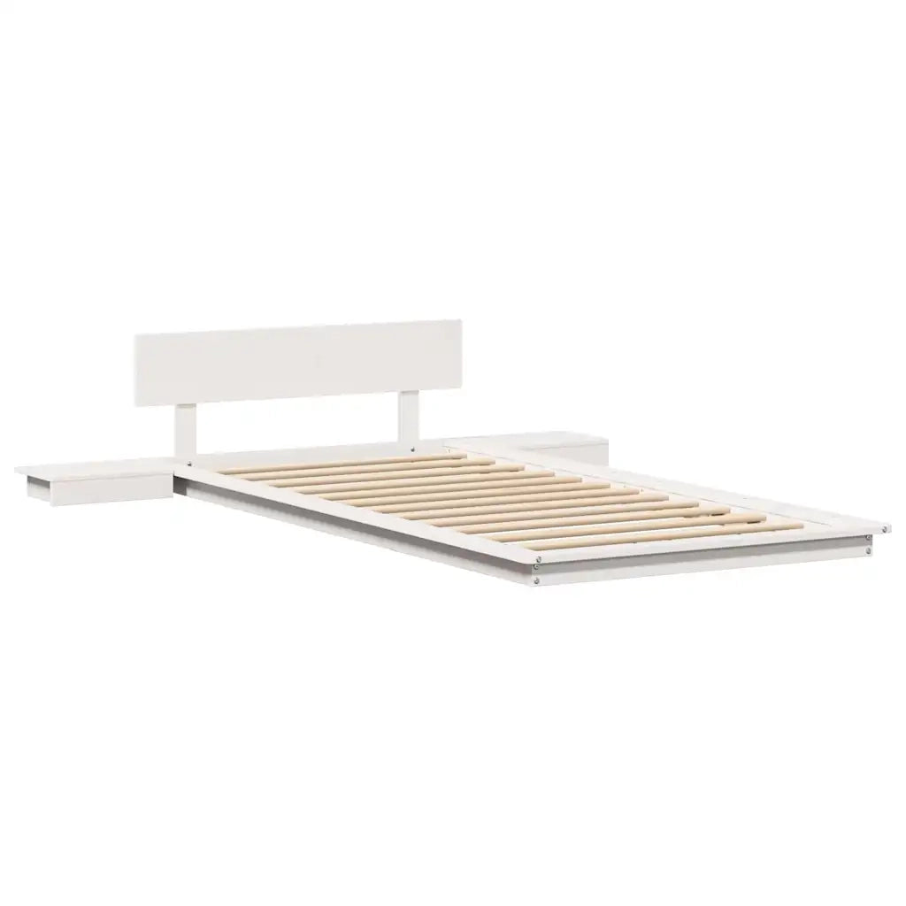 Struttura del letto con testiera Bianco 100 x 200 cm legno