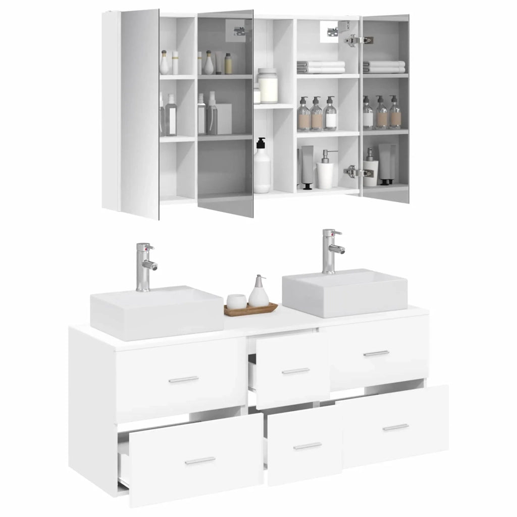 Set di mobili per il bagno 4 pcs Bianco 3406823