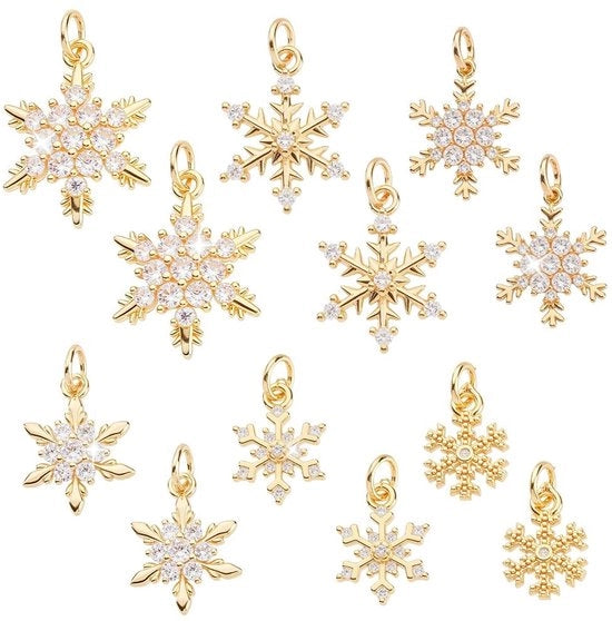 Set di 12 Hangers a forma di Neve per Creare Gioielli