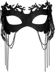 Maschera nera con elementi farfalla e scheletro per donne - Maschera da Venezia per festa di Halloween carnaval ballo gala