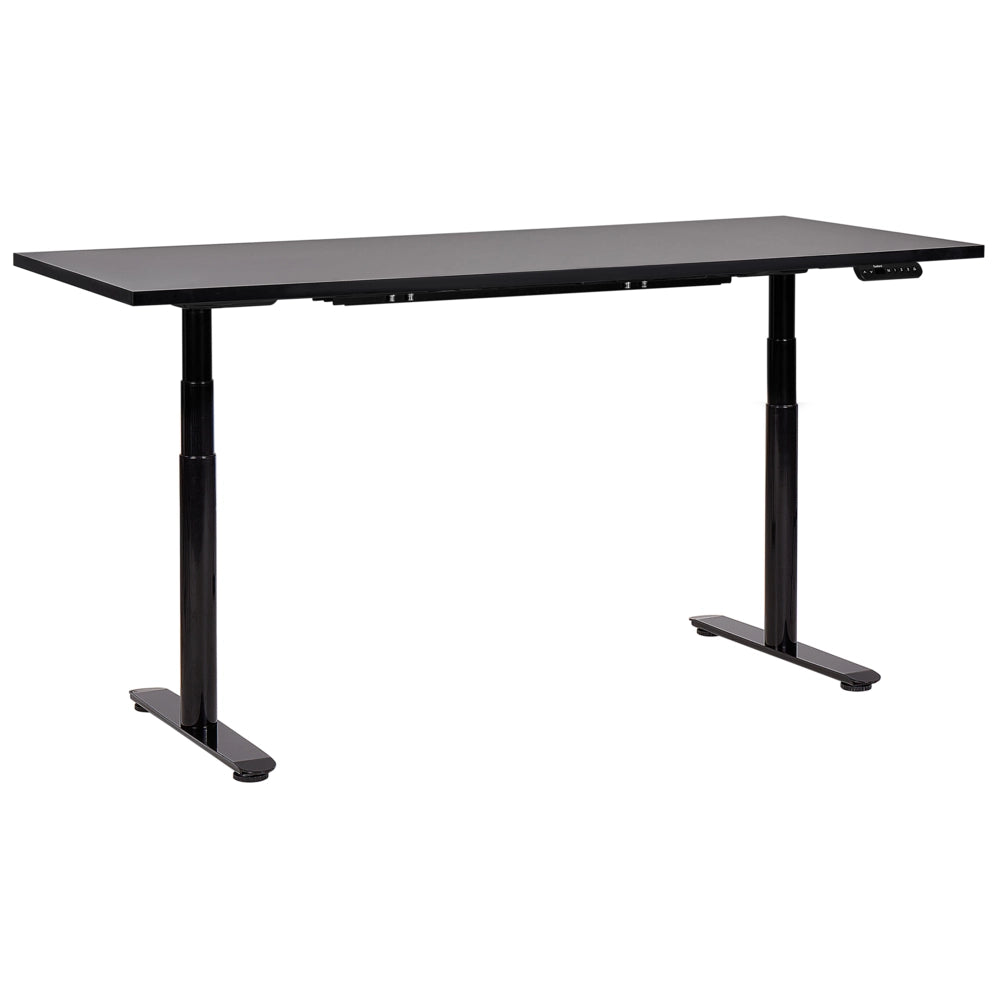 Scrivania regolabile elettricamente nero 180 x 80 cm Struttura in acciaio verniciato a polvere