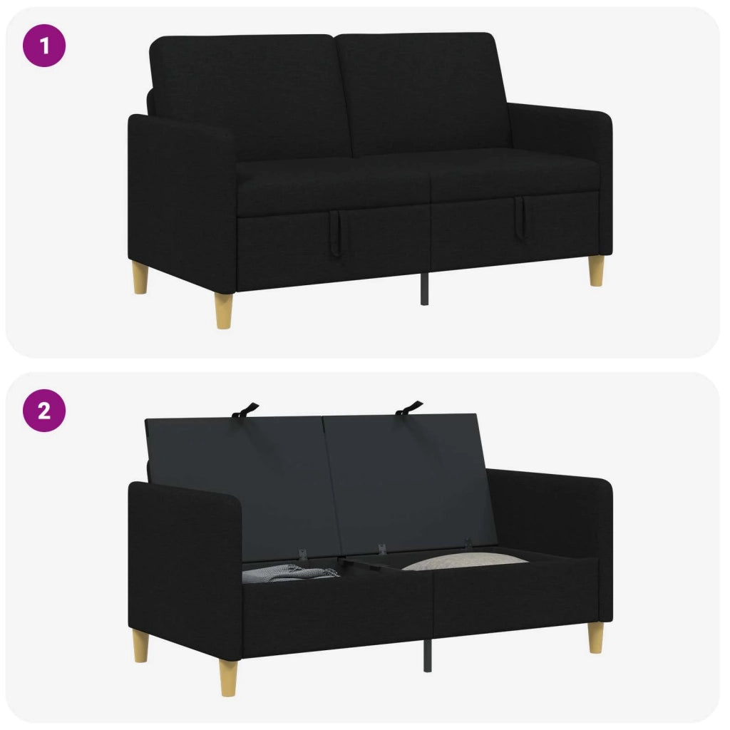 Divano con Storage Nero 152 x 78 x 87 cm Poliestere 42036921